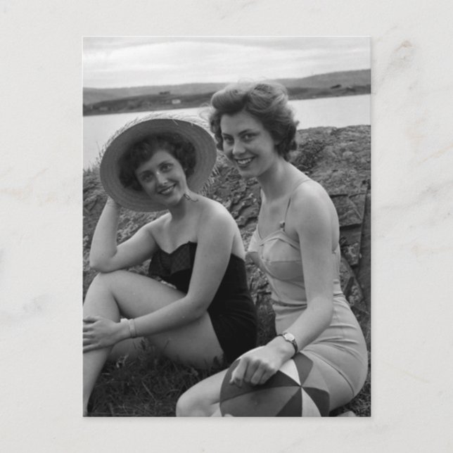 Cartão Postal Cartaz Vintage da beleza balnear (Frente)