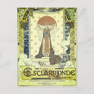 Cartão Postal Cartaz vintage da ópera Esclarmonde