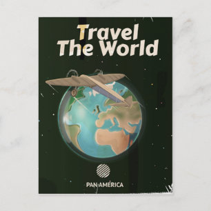 Cartão Postal Cartaz vintage de ficção científica Viagem pelo mu