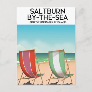 Cartão Postal Cartaz vintage de Saltburn-by-the-Sea.