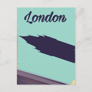 Cartão Postal Cartaz vintage do Parlamento de Londres Big ben