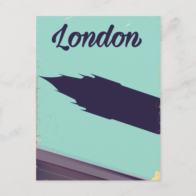 Cartão Postal Cartaz vintage do Parlamento de Londres Big ben (Frente)