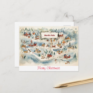 Cartão Postal Cartaz Vintage Feliz Natal