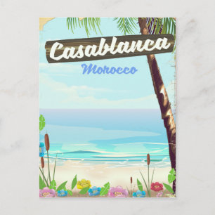 Cartão Postal Cartaz vintage romântico de Casablanca Marrocos