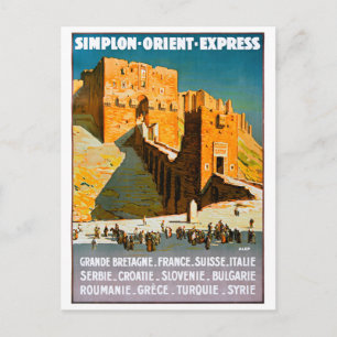 Cartão Postal Cartaz Vintage Simplon Orient Express Síria