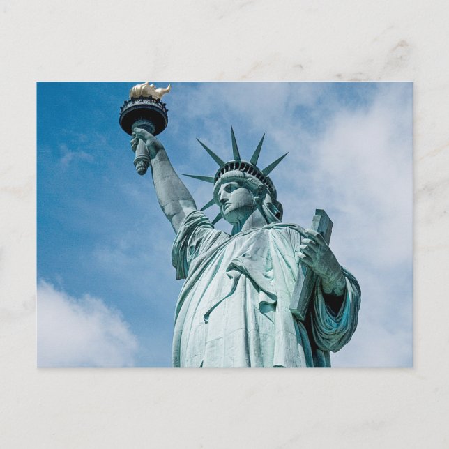 Cartão Postal Cartaz Vintage Statue of Liberty (Frente)