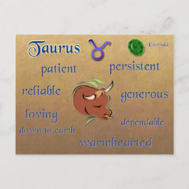 Cartão Postal Cartazes de taurus zodiac