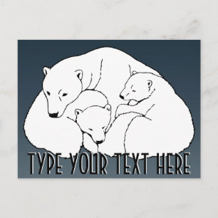 Cartão Postal Cartazes Postais de Arte da Família Urso Polar