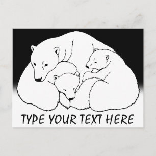 Cartão Postal Cartazes Postais de Arte da Família Urso Polar