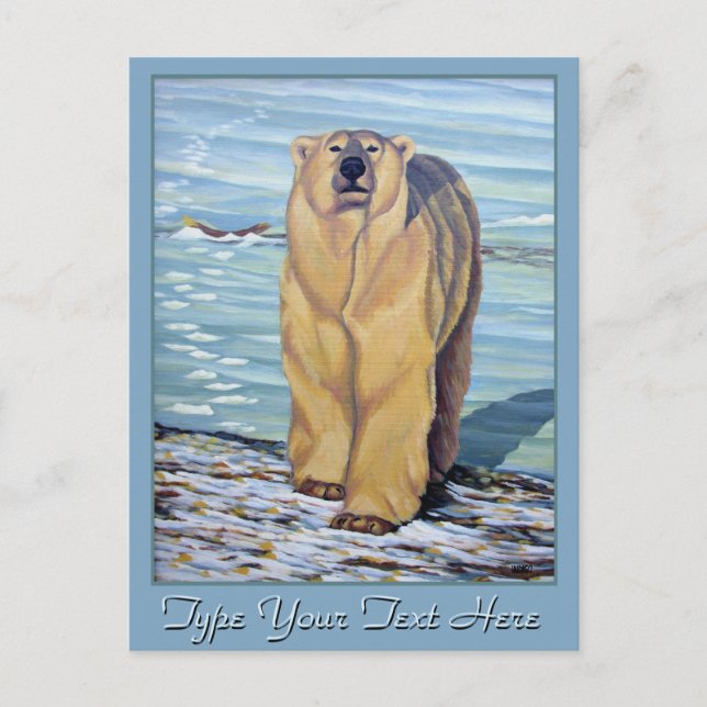 Cartão Postal Cartazes Postais de Arte do Polar Bear (Frente)