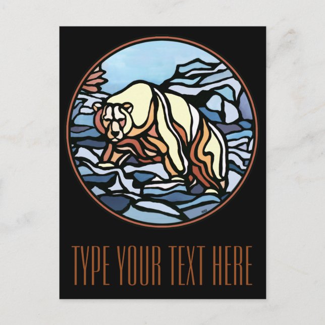 Cartão Postal Cartazes Postais de Arte do Urso Nativo (Frente)