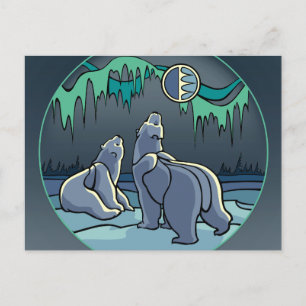 Cartão Postal Cartazes Postais de Arte do Urso Nativo do Polar