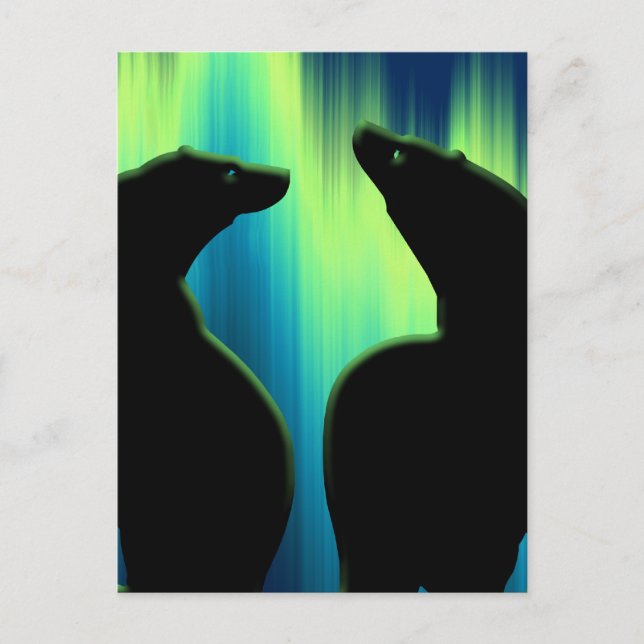 Cartão Postal Cartazes Postais Nativos Aurora Bear (Frente)