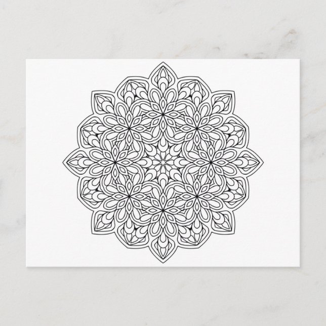 Cartão Postal Carte à colorier mandala 2 (Frente)