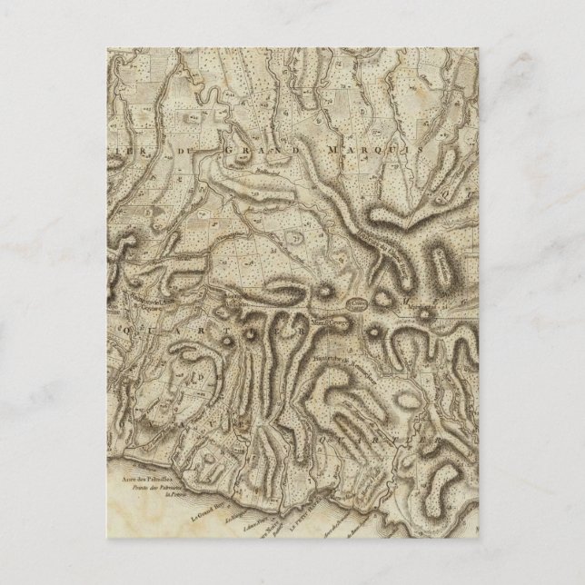 Cartão Postal Carte de l'Isle de la Grenade (Frente)