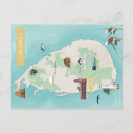 Cartão Postal Carte do Sri Lanka