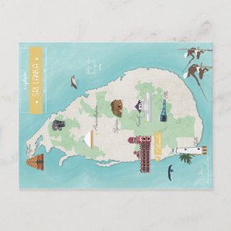 Cartão Postal Carte do Sri Lanka
