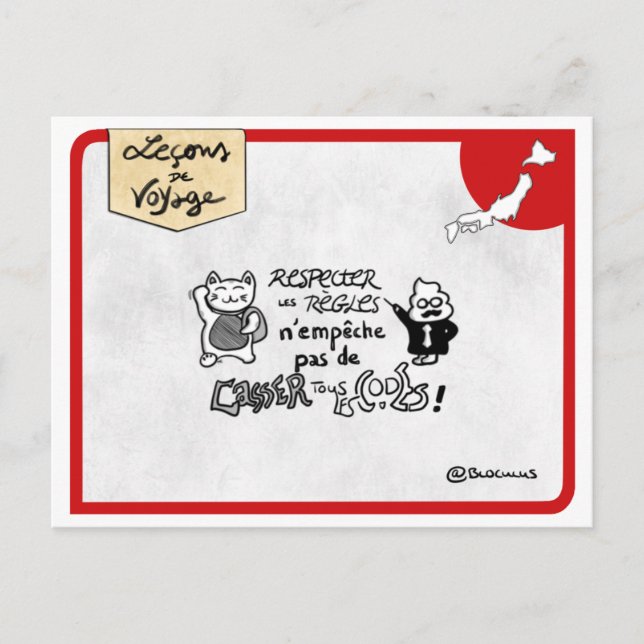 Cartão Postal Carte Leçons de viagem: Hack japonal (Frente)