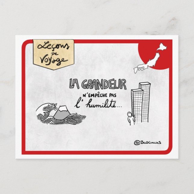 Cartão Postal Carte Leçons de viagem: L’humilité à la japonaise (Frente)
