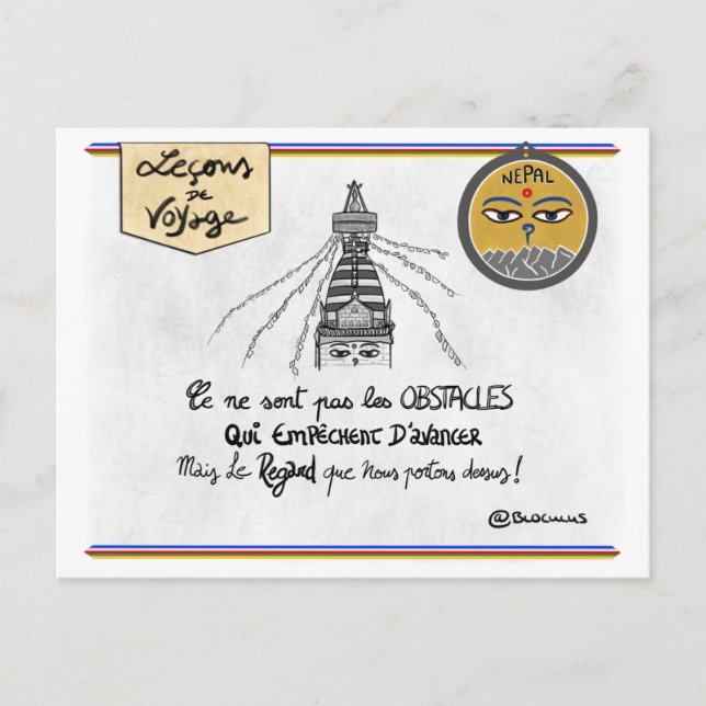 Cartão Postal Carte leçons de viagem: Transformez - obstáculo (Frente)