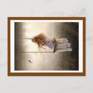 Cartão Postal carte photobalançoire bohême jeune fille rousse