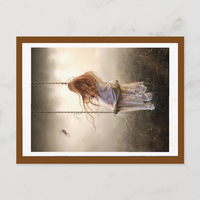Cartão Postal carte photobalançoire bohême jeune fille rousse (Frente)