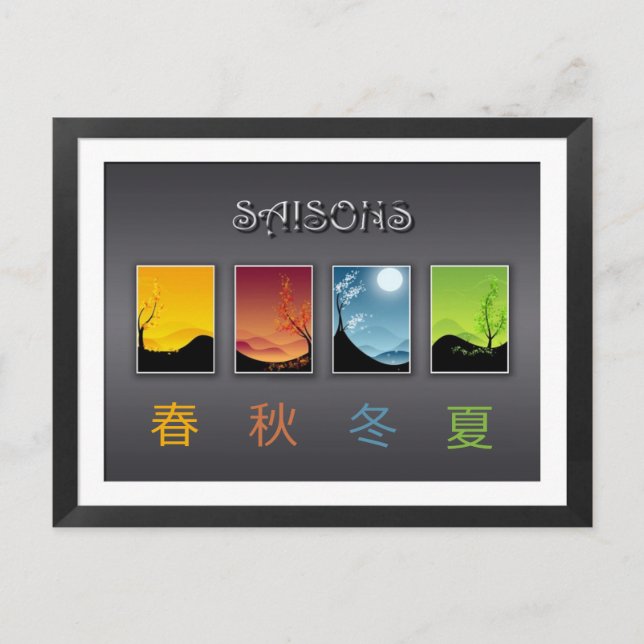 Cartão Postal carte postale 4 saisões (Frente)