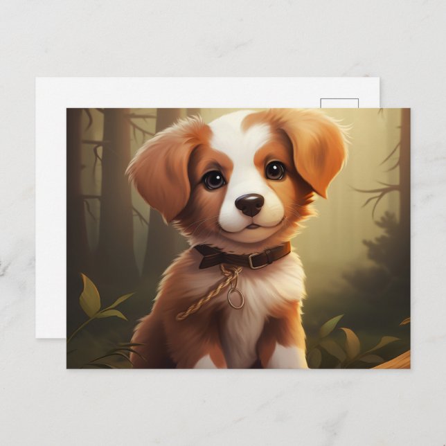 Cartão Postal Carte postale A Heart of an Adorable Dog (Frente/Verso)