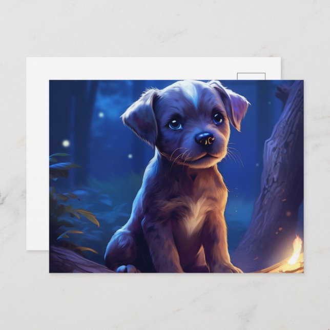 Cartão Postal Carte postale Adorable Dog Adventures (Frente/Verso)