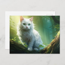Carte postale Chat Foret 10