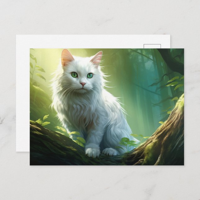 Cartão Postal Carte postale Chat Foret 10 (Frente/Verso)