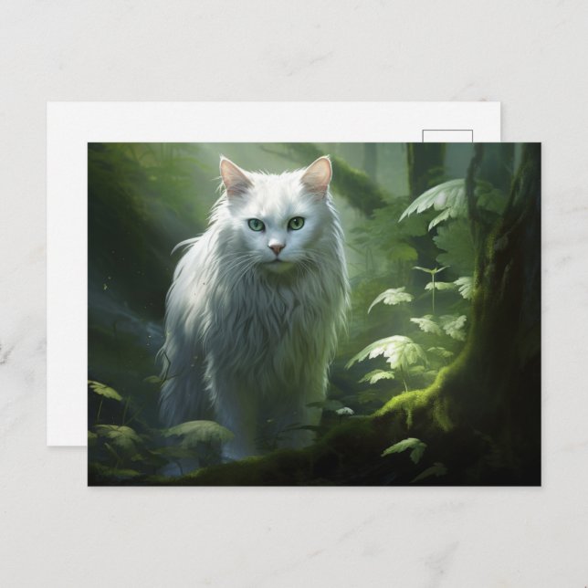 Cartão Postal Carte postale Chat Foret 4 (Frente/Verso)