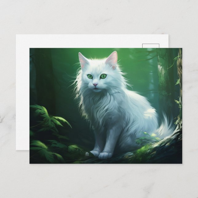 Cartão Postal Carte postale Chat Foret 5 (Frente/Verso)