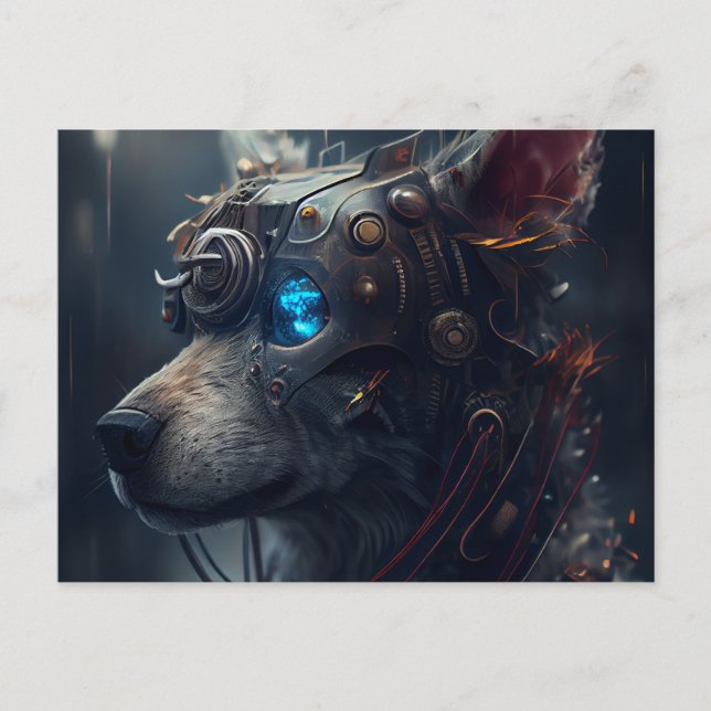 Cartão Postal Carte Postale Chien Robotique (Frente)