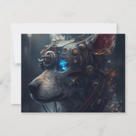 Cartão Postal Carte Postale Chien Robotique