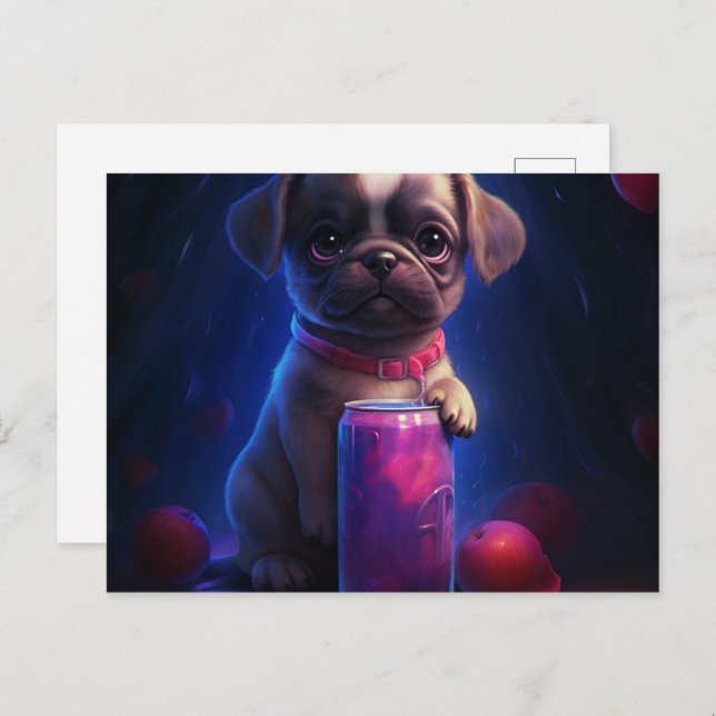 Cartão Postal Carte postale Exploring with My Puppy (Frente/Verso)