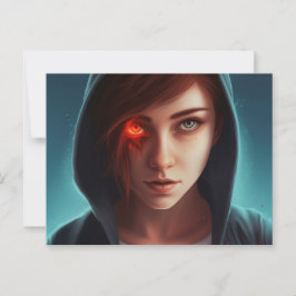 Cartão Postal Carte postale fille super heros