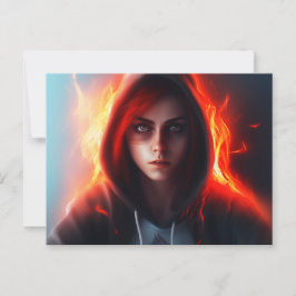 Cartão Postal Carte postale fille super-heros