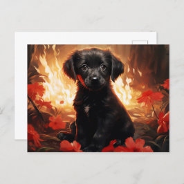 Cartão Postal Carte Postale Flamme et Pétales