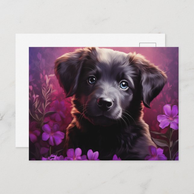 Cartão Postal Carte Postale Fleur d'Amour Canine (Frente/Verso)