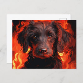 Cartão Postal Carte Postale Fleur enflammée