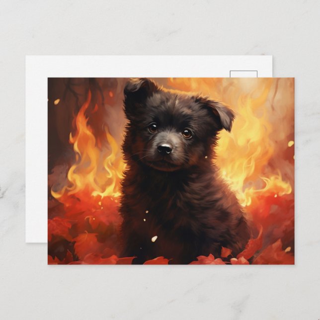 Cartão Postal Carte Postale Fleur Sauvage en Feu (Frente/Verso)