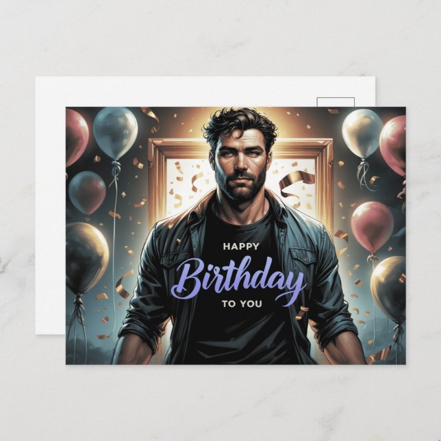 Cartão Postal Carte Postale Happy Birthday 2026 -3 (Frente/Verso)