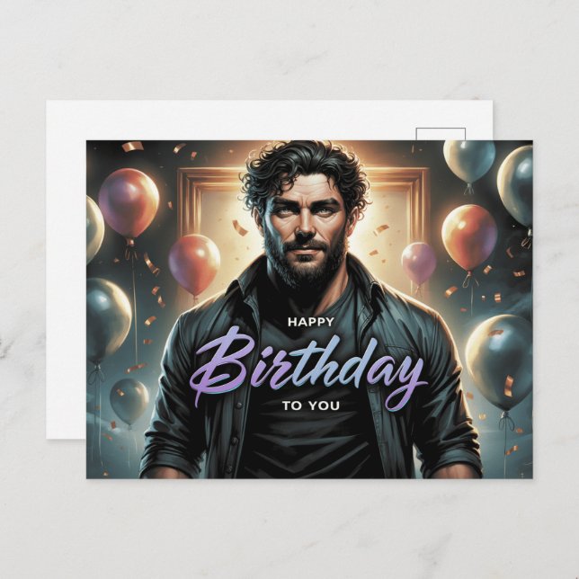 Cartão Postal Carte Postale Happy Birthday 2026 -4 (Frente/Verso)