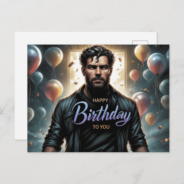 Cartão Postal Carte Postale Happy Birthday 2026 -5 (Frente/Verso)