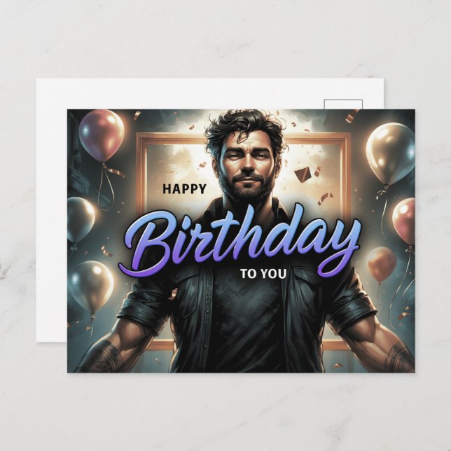 Cartão Postal Carte Postale Happy Birthday 2026 -6 (Frente/Verso)