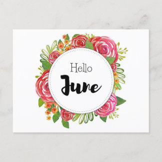Cartão Postal Carte Postale Hello June
