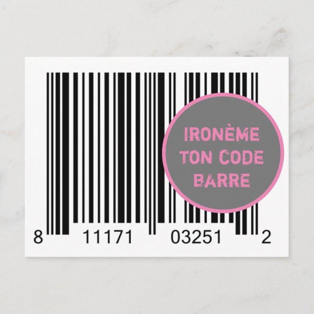 Cartão Postal Carte Postale Ironème "Ironème ton code-barre" (Frente)