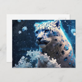Cartão Postal Carte Postale jaguar lumière bleue