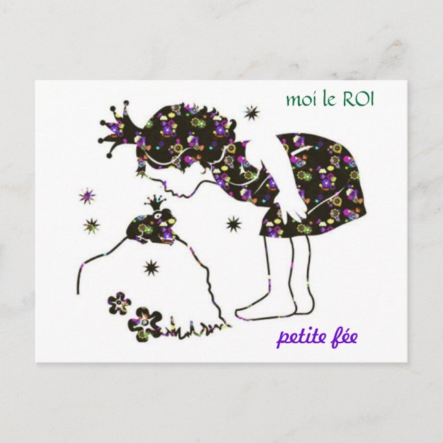 Cartão Postal Carte postale jolie petite fée grenouille (Frente)